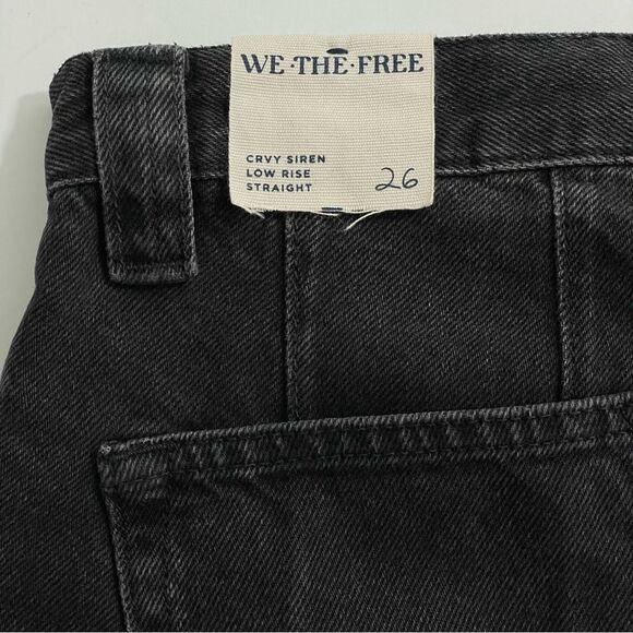 NWT We The Free Jeans Size 26 Free People‎ Black Curvy Siren Low Rise Straight - Picture 6 of 9